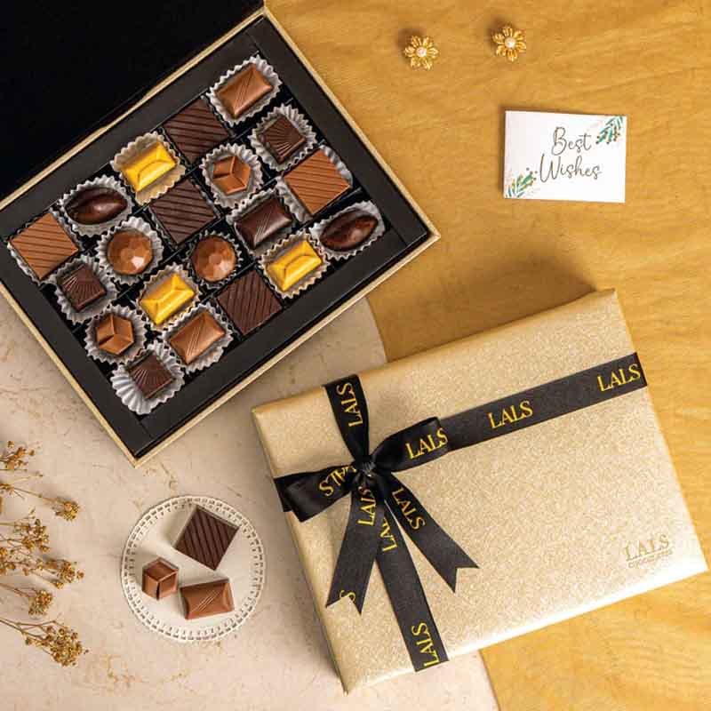 Classic Gold Leather Box 20-Pieces Chocolates