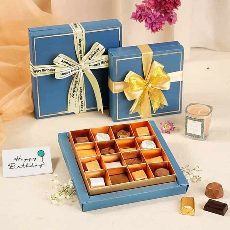 Classic Teal Box 16-Pieces Chocolates