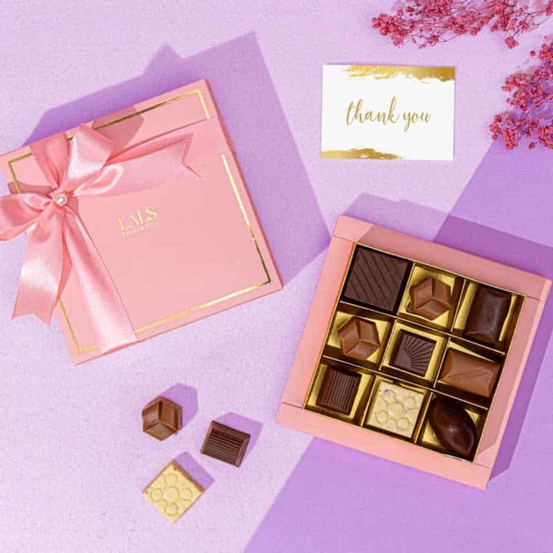 Tea Pink Box 9-Pieces Chocolates