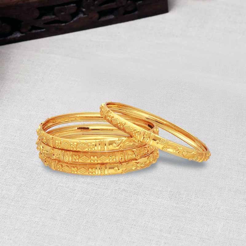 Gold-Toned Set Of 4 Kangan Bangles