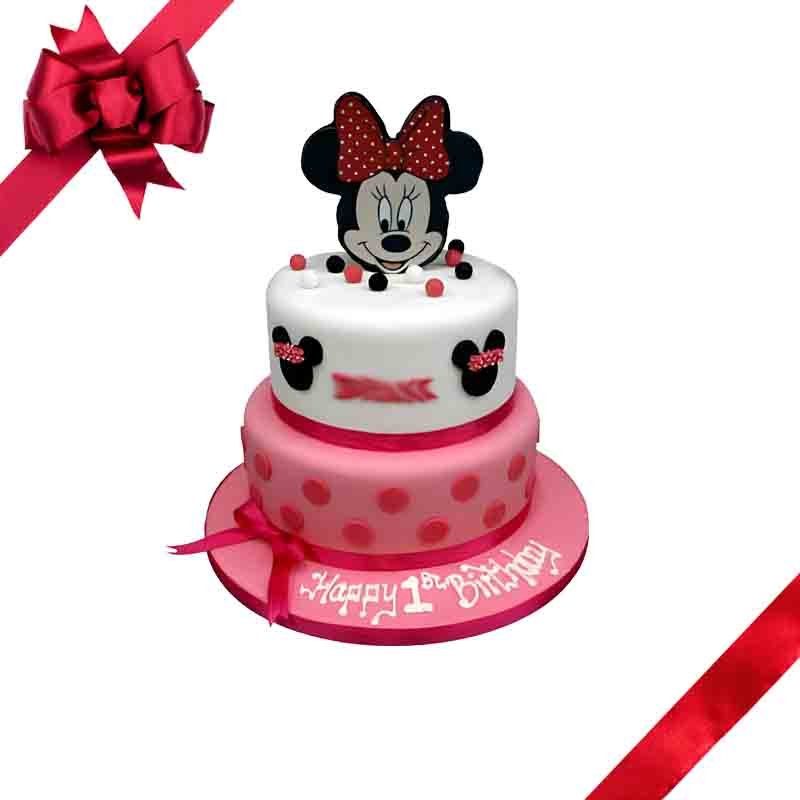 Minnie Mouse 2 Tier Cartoon Cake