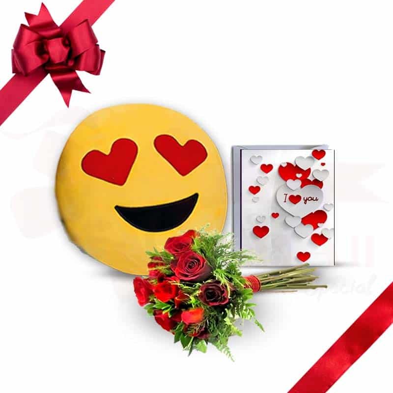Roses, Card And Emoji Cushion copy